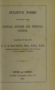 Cover of: Fugitive poems connected with natural history and physical science