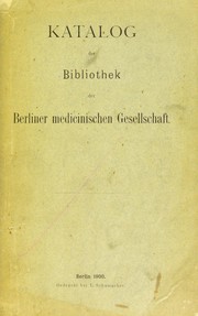 Cover of: Katalog der Bibliothek