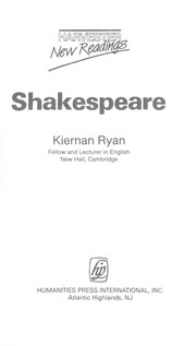 Cover of: Shakespeare by Kiernan Ryan, Kiernan Ryan