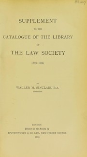 Catalogue of the printed books in the library of the Incorporated Law Society by Law Society (Great Britain). Library