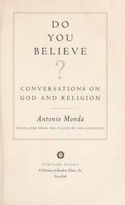 Cover of: Do you believe?: conversations on God and religion