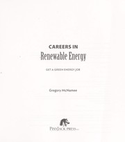 Cover of: Careers in renewable energy: get a green energy job