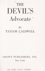 Cover of: The Devil's advocate. by Taylor Caldwell