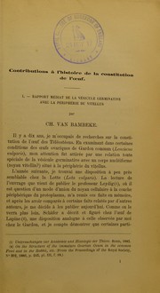 Cover of: Contributions ©  l'histoire de la constitution de l'oeuf. I. Rapport m©♭diat de la v©♭sicule germinative avec la p©♭riph©♭rie du vitellus by Charles Eug©·ne Marie van Bambeke