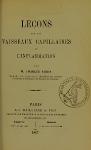 Cover of: Le©ʹons sur les vaisseaux capillaires et l'inflammation