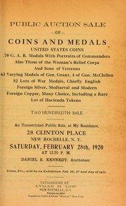 Cover of: Public auction sale of coins and medals ...