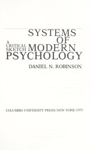 Cover of: Systems of modern psychology: a critical sketch