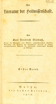 Cover of: Die Literatur der Heilwissenschaft by Karl Friedrich Burdach