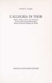 Cover of: L' Allegria di Thor by 