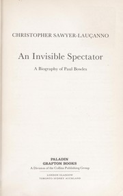 Cover of: An invisible spectator