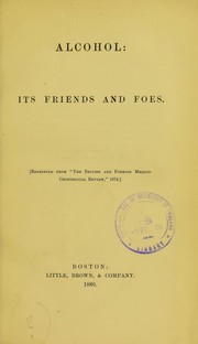 Cover of: Alcohol: its friends and foes