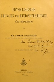 Cover of: Physiologische ©bungen und Demonstrationen by Robert Tigerstedt