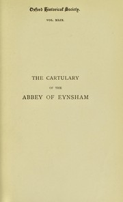 Cover of: Eynsham cartulary by Eynsham abbey.