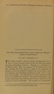 Cover of: On the rudimentary hind limb of Megaptera longimana ; On finger muscles in Megaptera longimana and in other whales