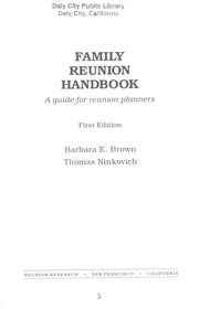 Cover of: Family reunion handbook by Barbara E. Brown