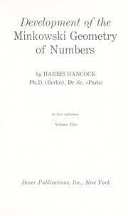Cover of: Development of the Minkowski geometry of numbers.