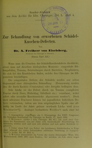 Cover of: Zur Behandlung von erworbenen Sch©Þdel-Knochen-Defecten