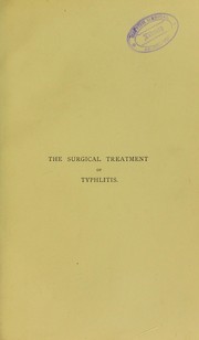 Cover of: The surgical treatment of typhlitis