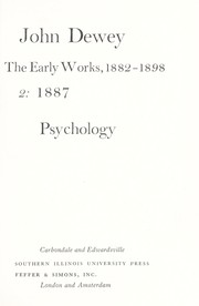 Cover of: The early works, 1882-1898. by John Dewey