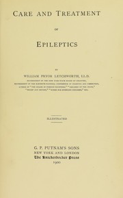 Cover of: Care and treatment of epileptics