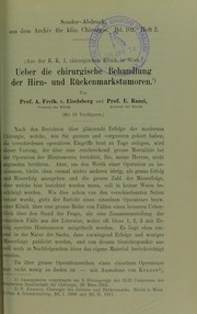 Ueber die chirurgische Behandlung der Hirn- und R©ơckenmarkstumoren by Eiselsberg, Anton Freiherr von