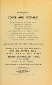 Cover of: Catalogue of coins and medals