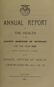 Cover of: [Report 1927] by Newport (Wales). County Council