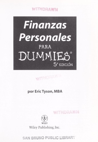 Interrupción cooperar agradable Finanzas personales para dummies by Eric Tyson | Open Library