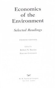 Cover of: Economics of the Environment: Selected Readings.