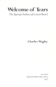 Cover of: Welcome of tears by Charles Wagley