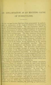 Cover of: On tuberculosis: a practical examination of the action of local inflammation in cachectic subjects in the production of tubercular consumption : read before the Medical Society of London, January 23, 1865