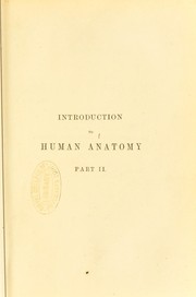 Cover of: An introduction to human anatomy : including the anatomy of the tissues