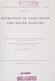Cover of: Detection of land mines and sound ranging by United States. Office of Scientific Research and Development. National Defense Research Committee