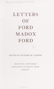 Cover of: Letters. by Ford Madox Ford