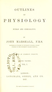 Cover of: Outlines of physiology : human and comparative