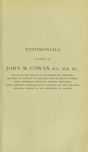 Testimonials in favour of John M. Cowan .. by John Cowan