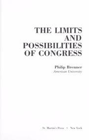 Cover of: The limits and possibilities of Congress