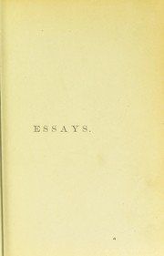 Cover of: Essays | Mackenzie, Morell Sir