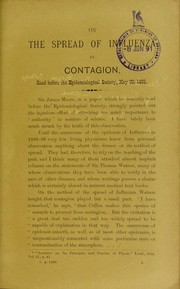 Cover of: On the spread of influenza by contagion