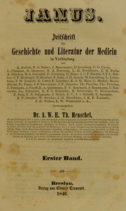 Cover of: Janus : Zeitschrift f©ơr Geschichte und Literatur der Medicin