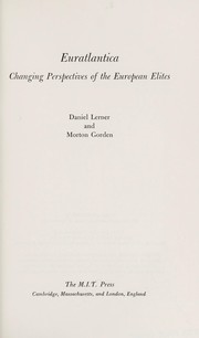 Cover of: Euratlantica by Daniel Lerner