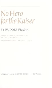 Cover of: No hero for the kaiser