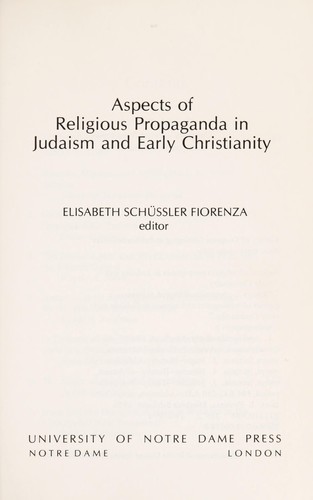 Cover of Aspects of religious propaganda in Judaism and early Christianity by Elisabeth Schüssler Fiorenza