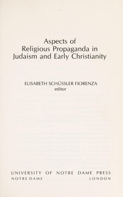 Cover of: Aspects of religious propaganda in Judaism and early Christianity