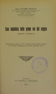 Cura inalatoria delle prime vie del respiro (parte clinica) by Luigi Vittorio Nicolai