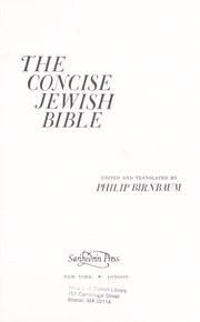 Cover of: The concise Jewish Bible by edited and translated by Philip Birnbaum.