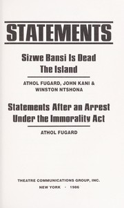 Cover of: Statements: [three plays]