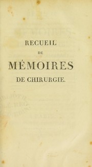 Cover of: Recueil de m©♭moires de chirurgie by Larrey