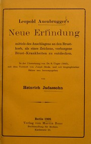 Cover of: Neue Erfindung mittels des Anschlagens an den Brustkorb, als eines Zeichens, verborgene Brust-Krankheiten zu entdecken