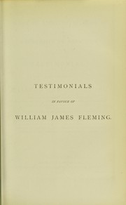 Cover of: Chair of Institutes of Medicine in the University of Aberdeen: testimonials in favour of William James Fleming ..